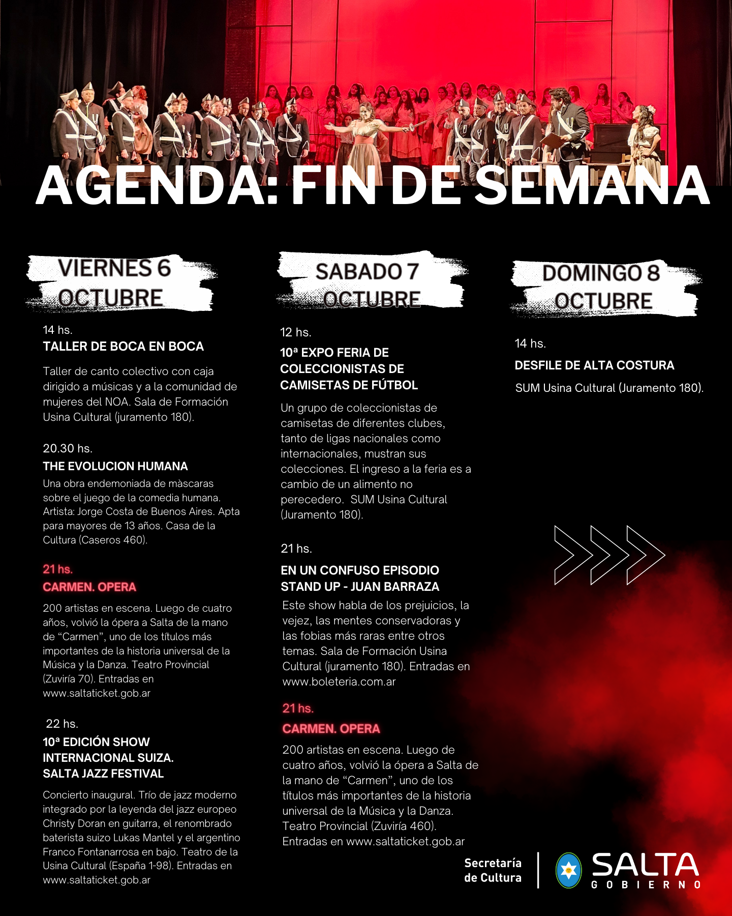 agenda cultural 1er semana de octubre