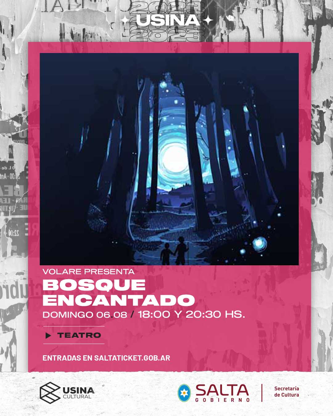 Flyer de agenda cultural usina