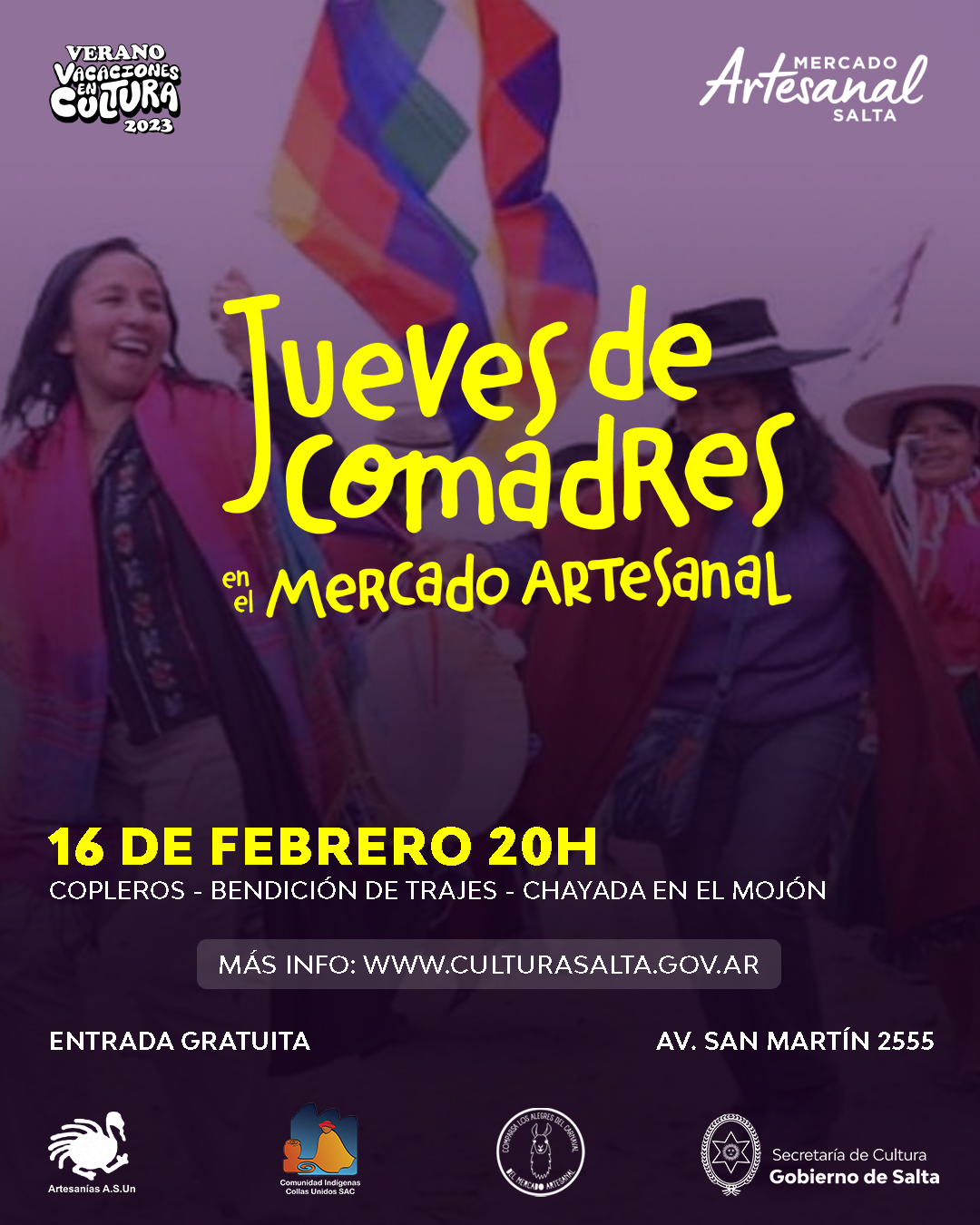 <a href="http://www.culturasalta.gov.ar/prensa/noticias/actividades-gratuitas-por-carnaval-en-el-mercado-artesanal-de-salta/5245">Actividades gratuitas por Carnaval en el Mercado Artesanal de Salta</a>